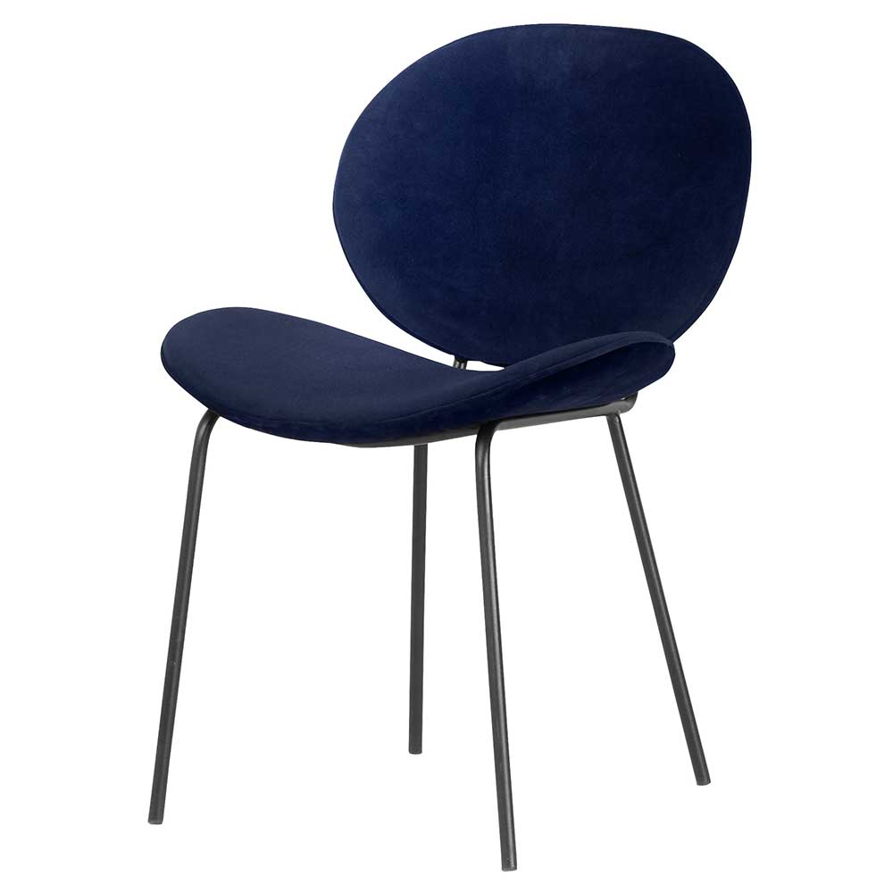 Blauer Stuhl mit Samt Bezug - Uxena (2er Set)