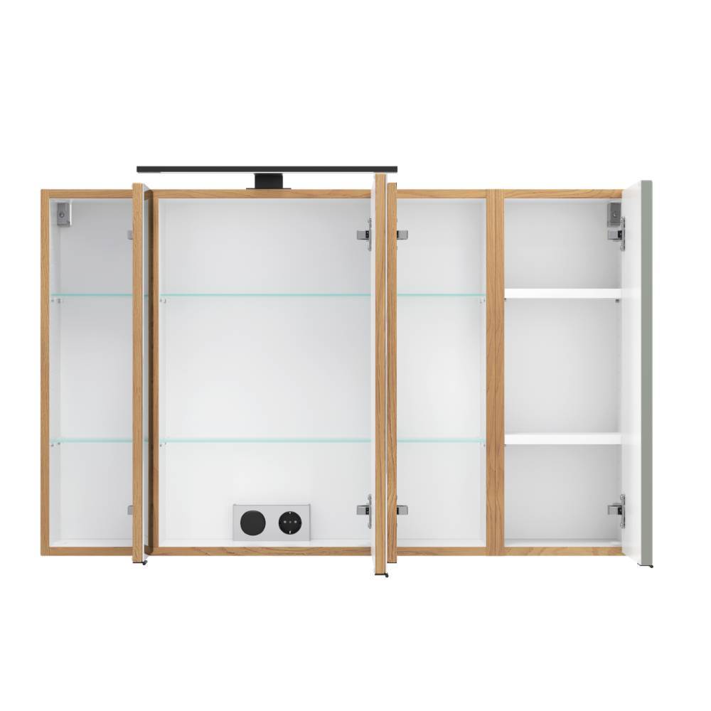 Badezimmer Möbelset in Graugrün - Bibiana (dreiteilig)