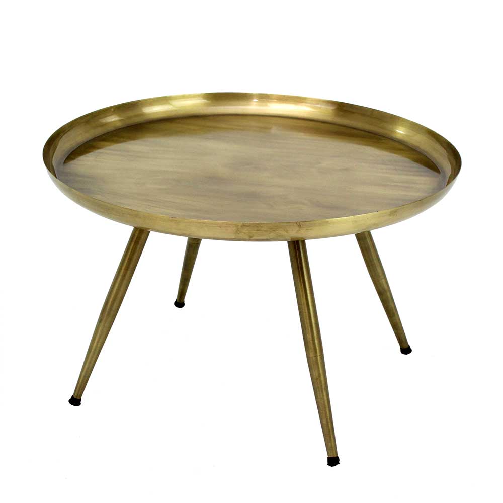 Metall Couchtisch in Altgold lackiert - Denima