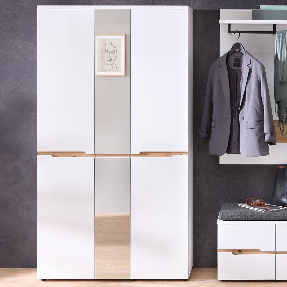 3-türiger Garderobenschrank mit Spiegel - Anesto