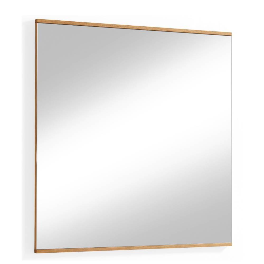 Quadratischer Dielenspiegel 82x82cm in Eiche Bianco mit Holzrahmen – Barcelos