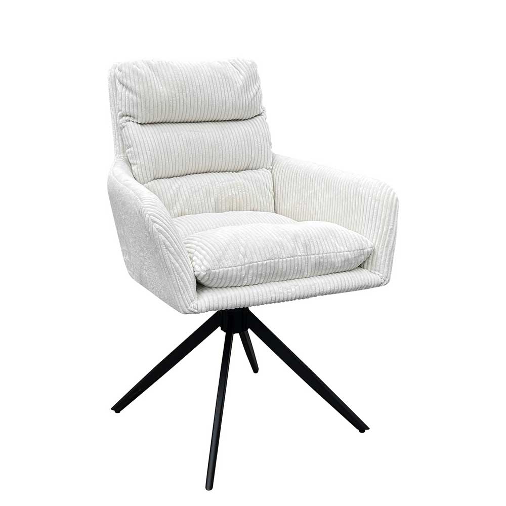 Breitcord Tischsessel in Offwhite - Tonia (2er Set)