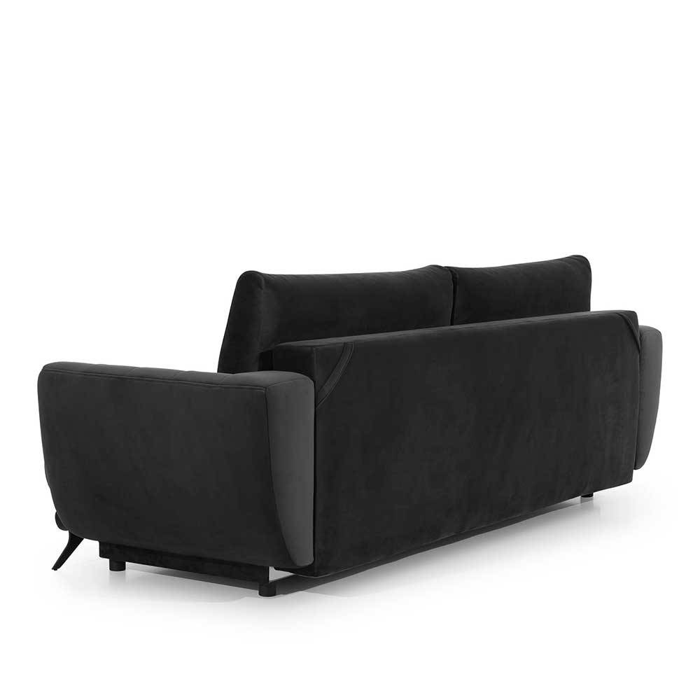 Dreisitzer Couch in Dunkelbraun Samt - Gina