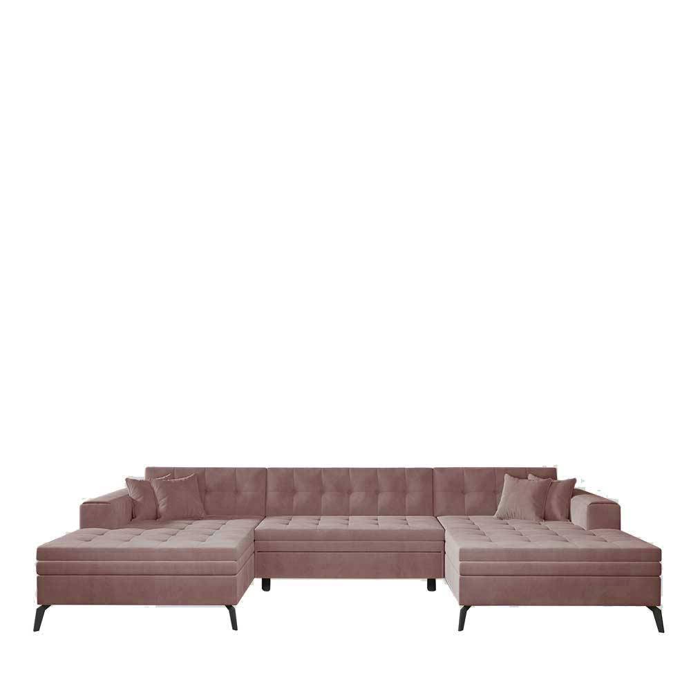 Velours-Wohnlandschaft mit Schlaffunktion - Caritera