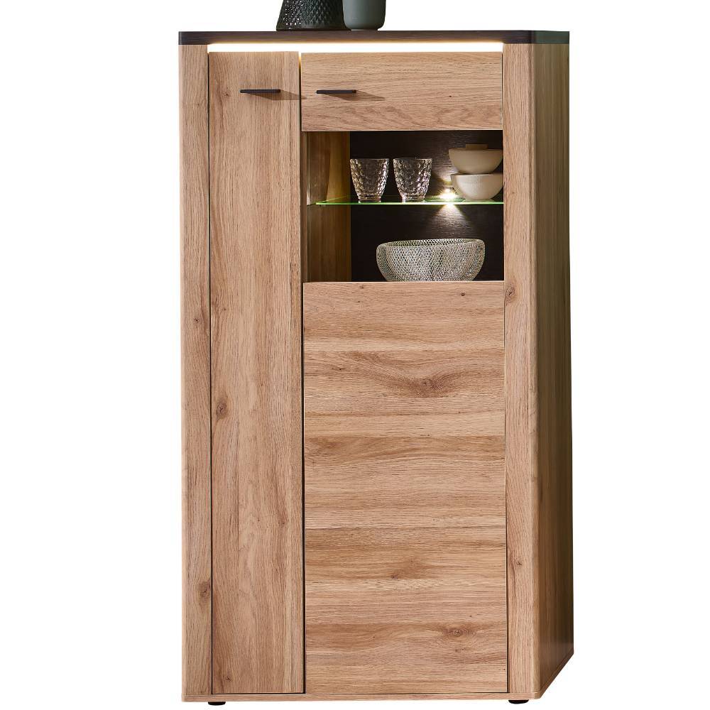 Highboard Vitrine mit LED Beleuchtung - Zorro