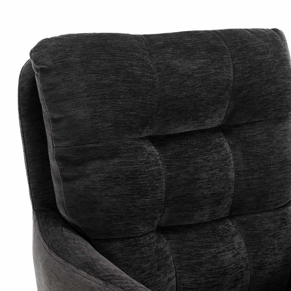 Esszimmerstuhl in Anthrazit Chenille - Contarac (2er Set)