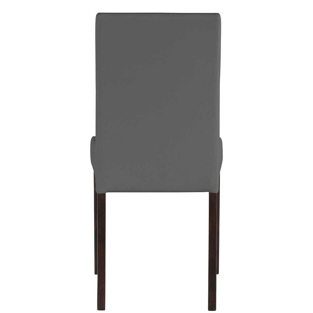 Kunstleder Stühle in Grau mit Wenge - Burina (2er Set)
