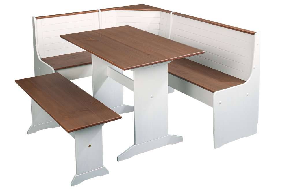 110x45x37 Esszimmerbank in Weiß & Braun - Vatina
