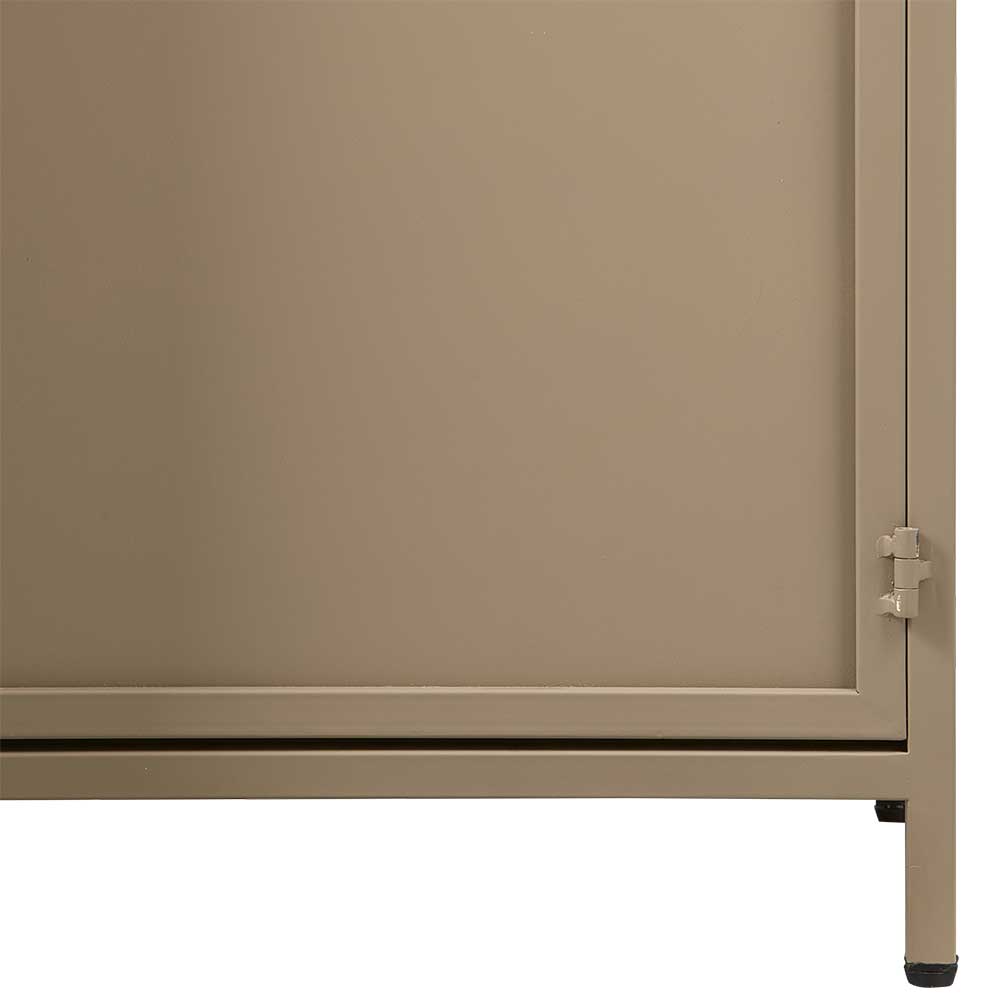 Metall Vitrinenschrank in Khaki - Gabadoza
