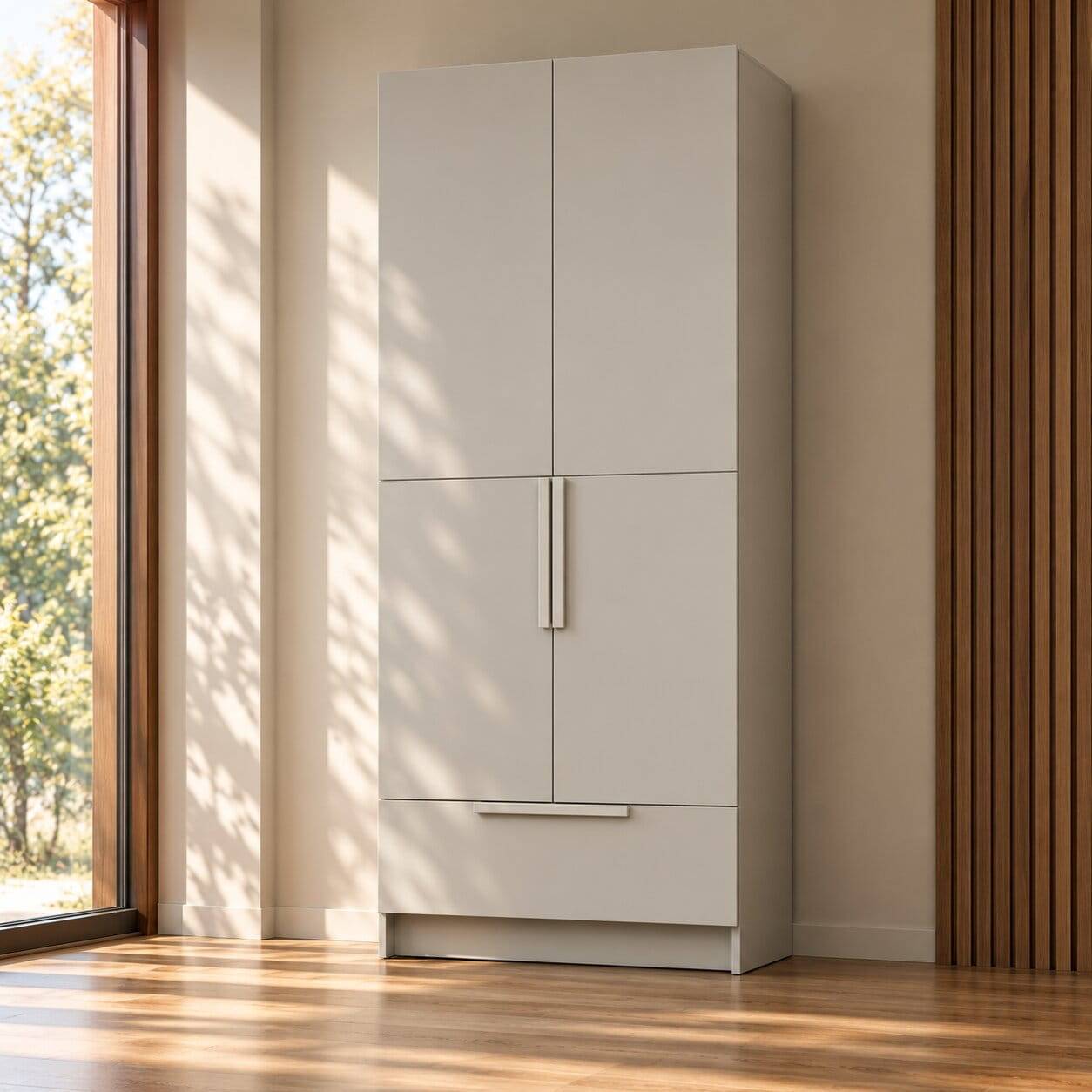 Kleiderschrank in Hellgrau - Anela