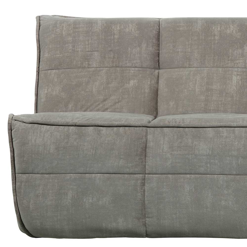 210x80x90 Dreier Sofa in Grau Samtbezug ohne Armlehnen - Monsunia