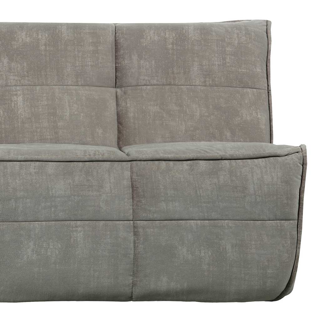210x80x90 Dreier Sofa in Grau Samtbezug ohne Armlehnen - Monsunia