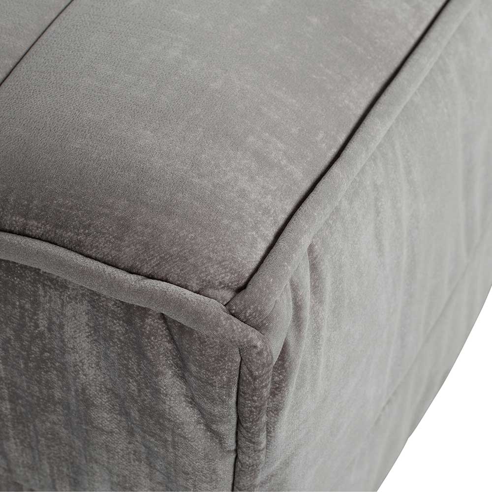 210x80x90 Dreier Sofa in Grau Samtbezug ohne Armlehnen - Monsunia