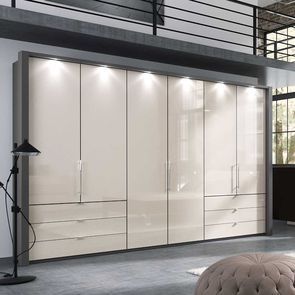 313x220x58 Kleiderschrank mit Falttüren & Schubladen in ...