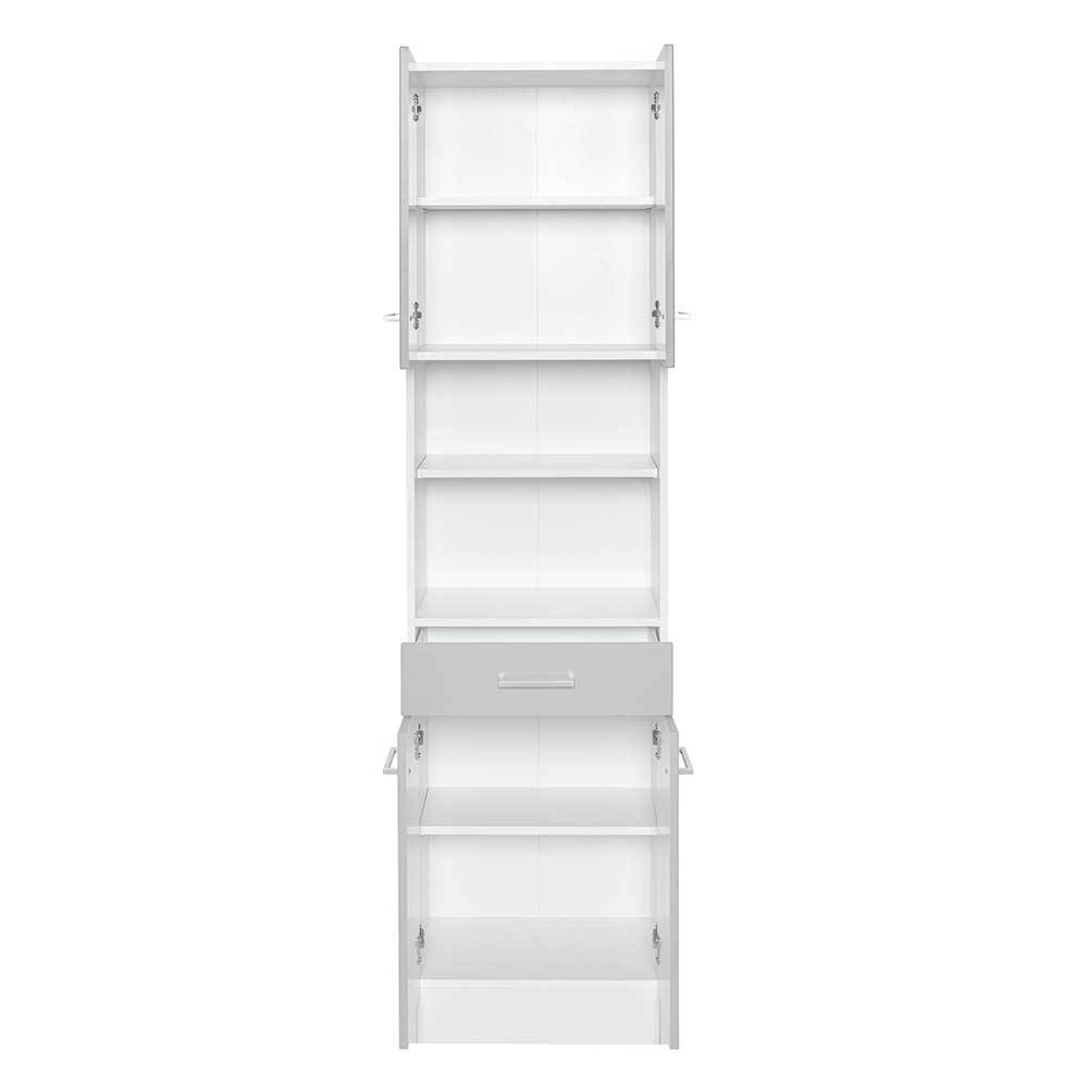 50x190x35 Bad Hochschrank in Hellgrau & Weiß - viel ...