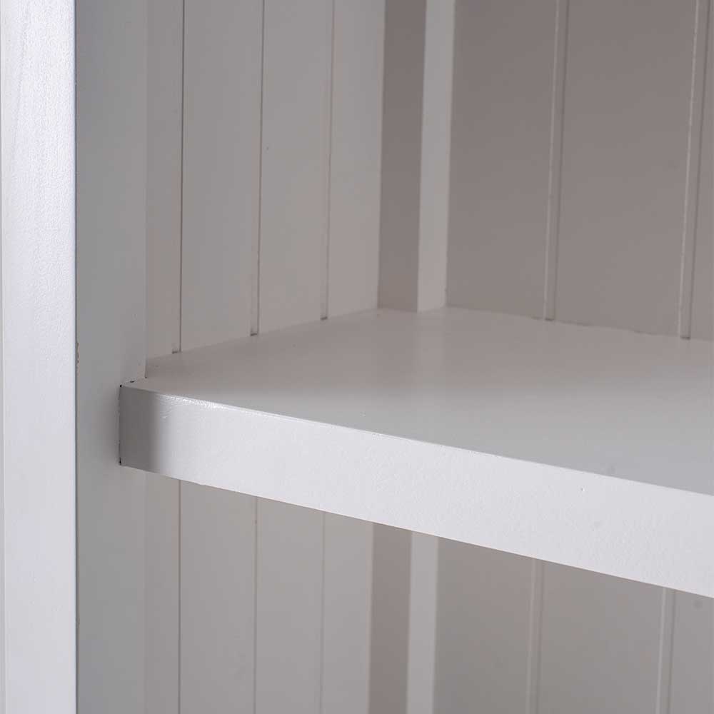 70cm breite Landhausstil Vitrine in Weiß 1-türig mit Glas ...