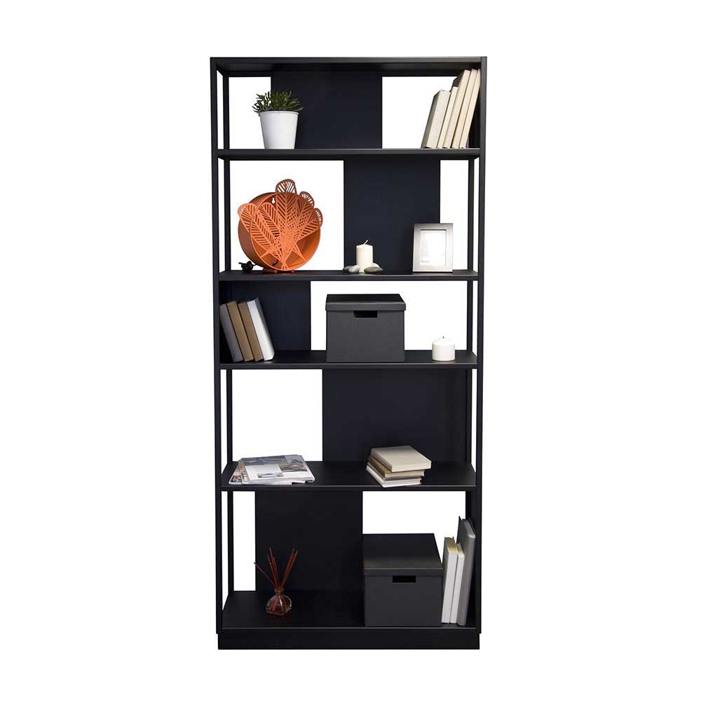 90x200 cm Designer Regal aus Stahl in Schwarz ...