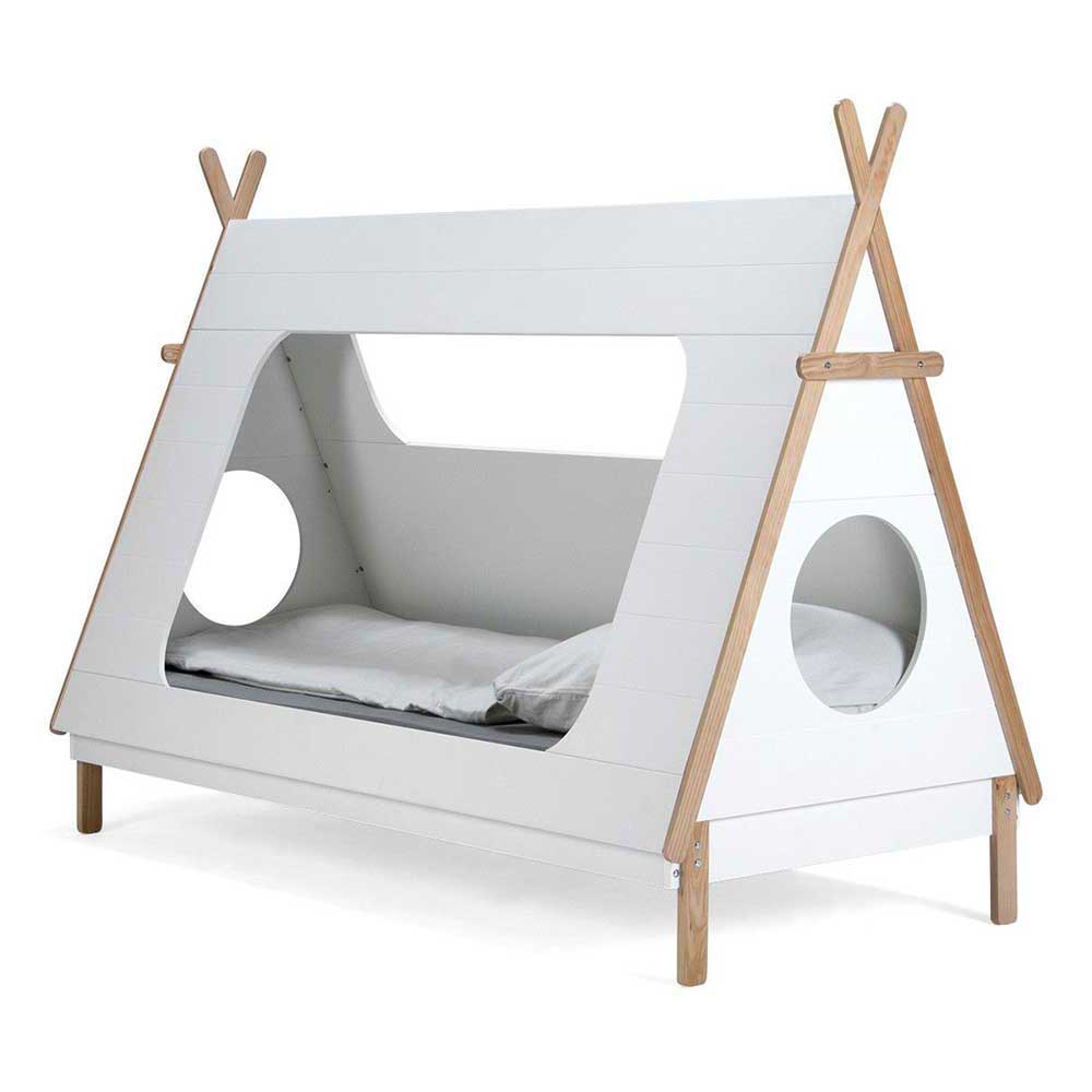 Kinderbett in Zelt-Optik Zelt-Bett Indianer-Bett mit Matratze ECO 160x80cm