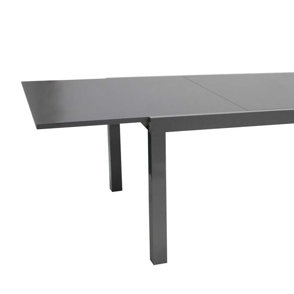 Ausziehbarer Tisch für Garten Bennus mit Glasplatte Grau