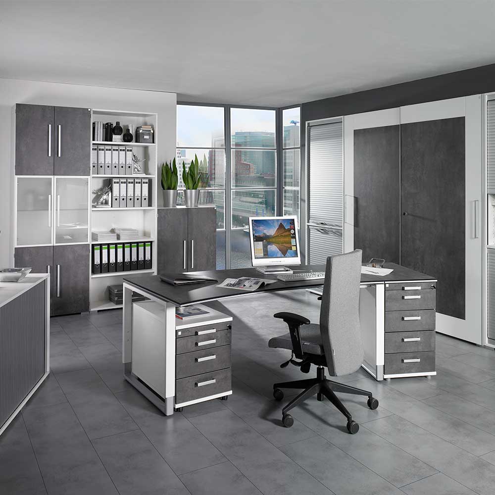 Moderne Büro Garderobe Gropada in Weiß Grau | Wohnen.de