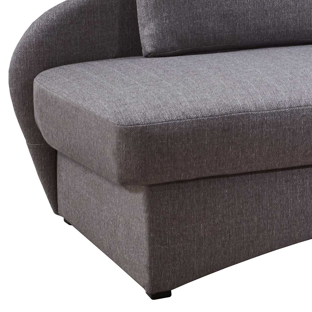 Design Bettcouch in Grau mit Bettkasten & Armlehne rechts - Maelas