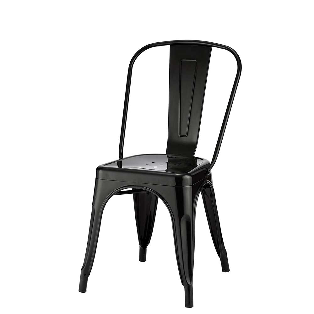 Design Esstischstuhl aus Stahl in Schwarz lackiert - Mapony (4er Set)