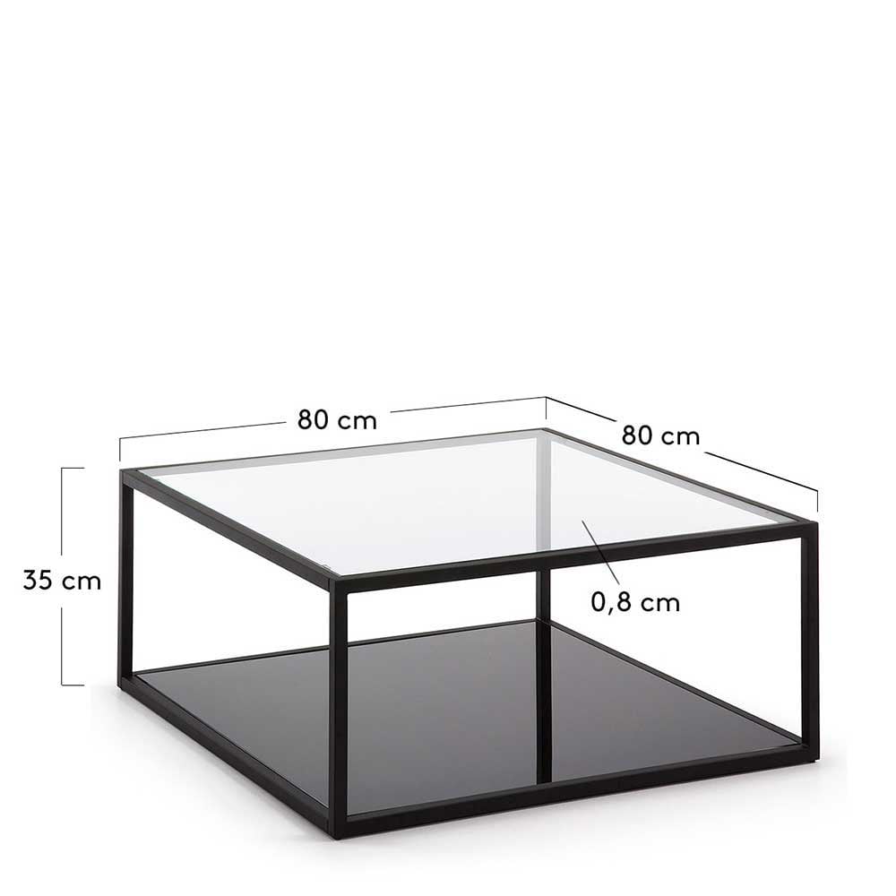 Designer Wohnzimmertisch Aus Glas Stahl In 2 Formaten Gerimia
