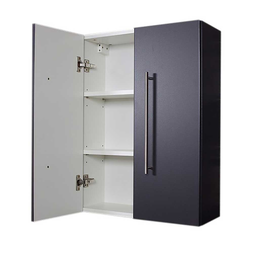 Doppeltür Hängeschrank fürs Badezimmer in Anthrazit - 53x70x20 - Calbilan