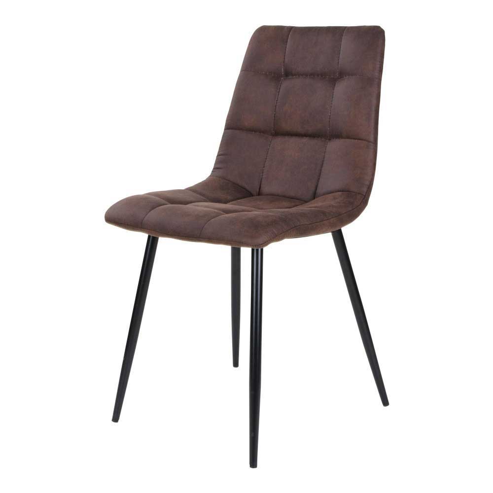 Dunkler Eiche Tisch & Stühle in Dunkelbraun Microfaser - Jovena (7-teilig)