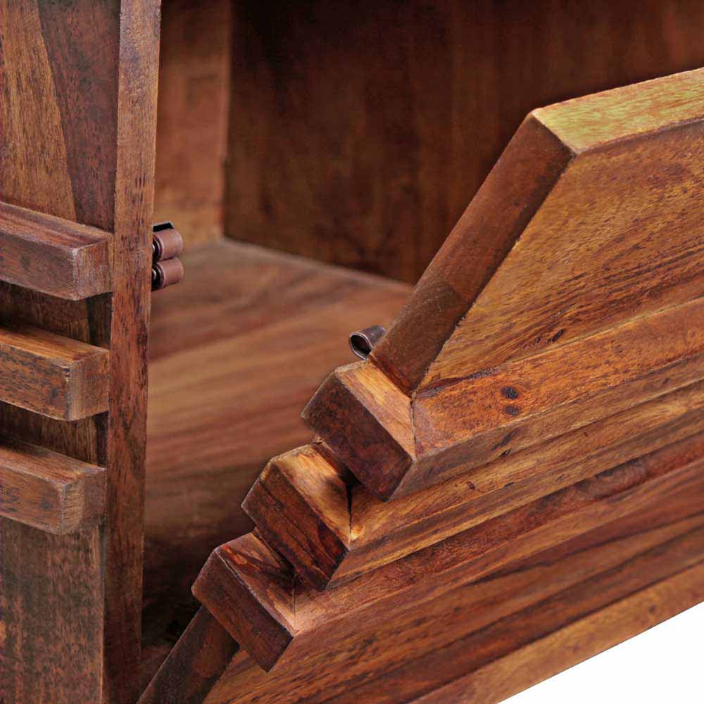 Dunkles Retro TV Board aus Holz massiv Pisinon | Wohnen.de
