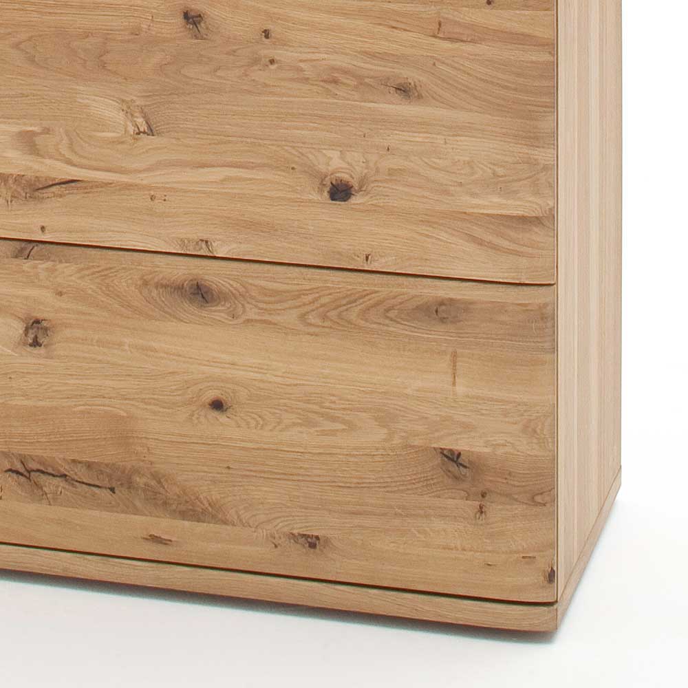 Eiche Bianco Highboard 2-türig mit Glaseinsatz 90x122 cm ...