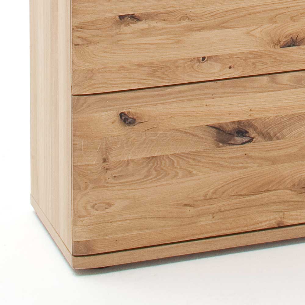Eiche Bianco Highboard mit Glas-Einsätzen 3-türig 150x121 ...