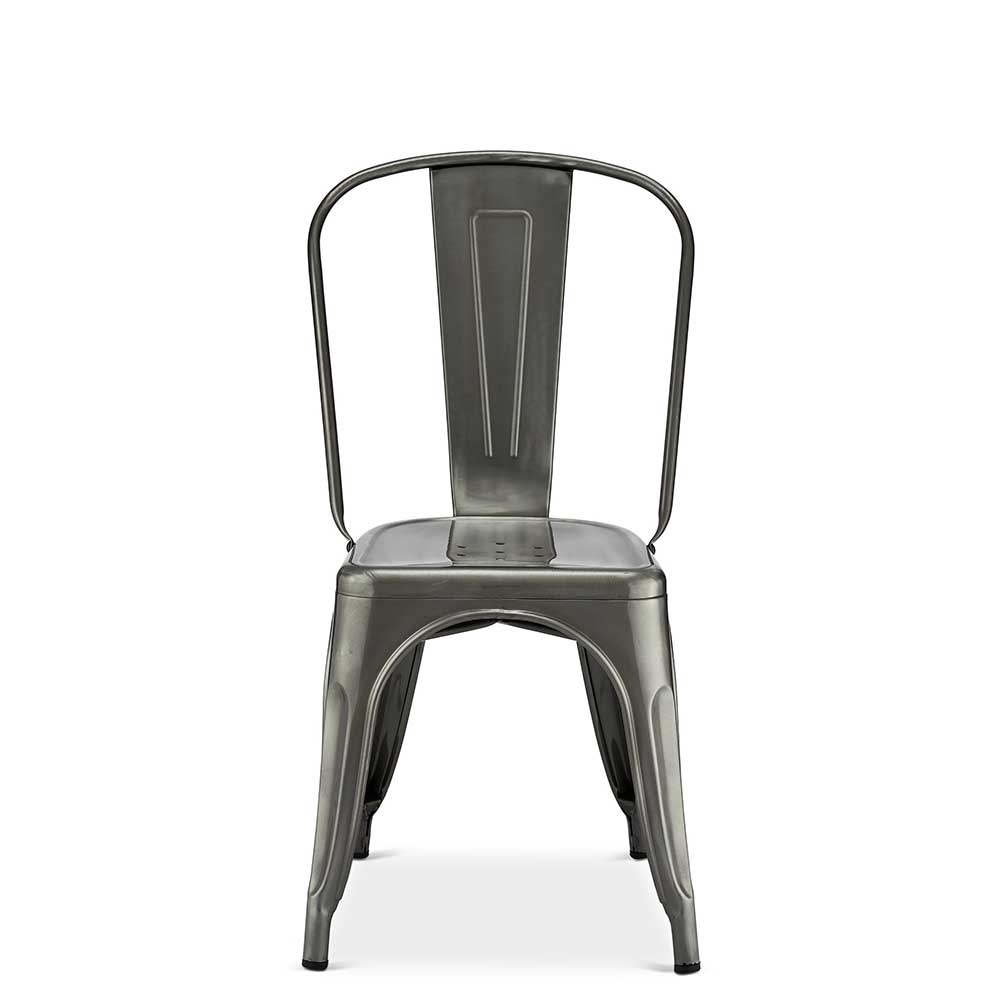 Esstisch Designstühle in Grau lackiert aus Stahl - Raipur ...