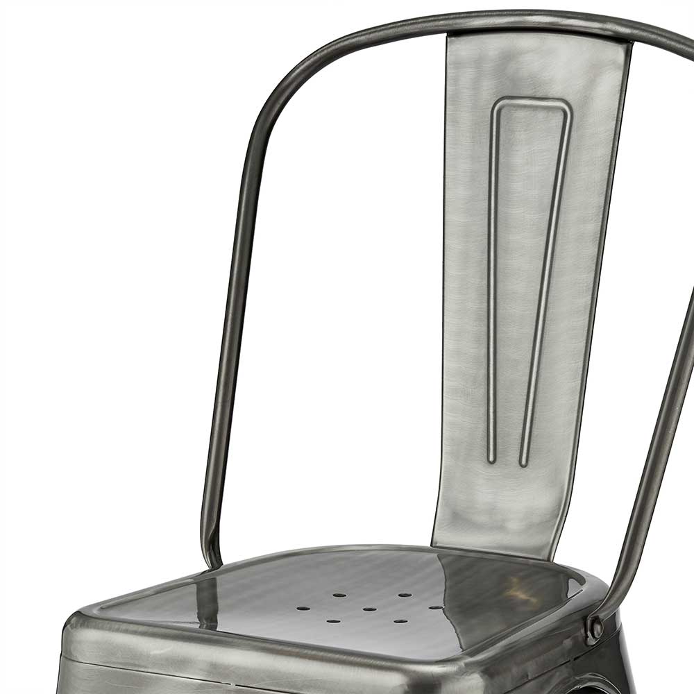 Esstisch Designstühle in Grau lackiert aus Stahl - Raipur ...