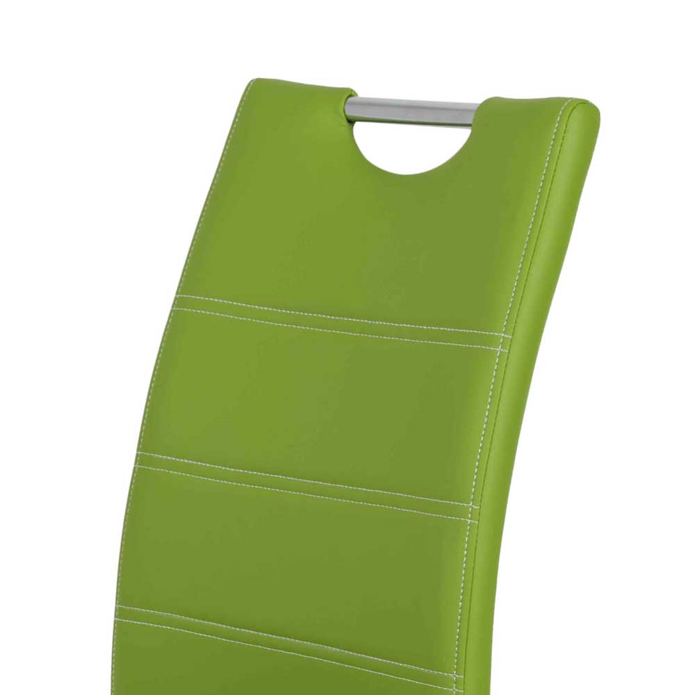 Esstisch Swingstühle in Grün Kunstleder mit 48cm Sitzhöhe - Nokadura (Set)
