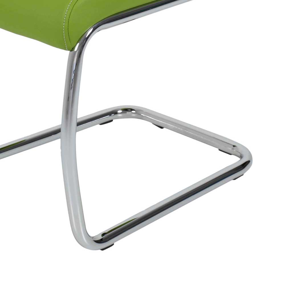 Esstisch Swingstühle in Grün Kunstleder mit 48cm Sitzhöhe - Nokadura (Set)