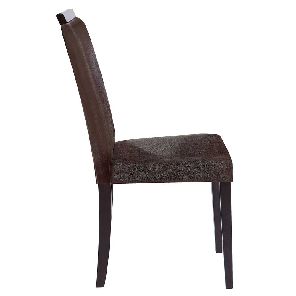 Gepolsterte Stühle in Dunkel - Braun & Wenge - Mans (2er Set)
