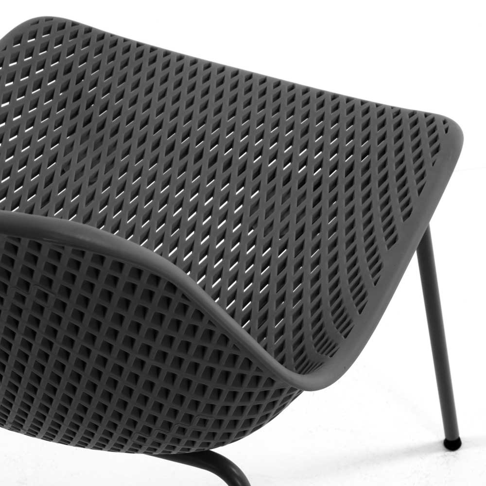 Graue Küchenstühle mit Schalensitz aus Polypropylen - Dresconio (4er Set)