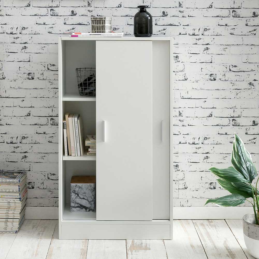 Günstiger Schrank mit Schiebetüren in Weiß - 60x108x29 cm ...