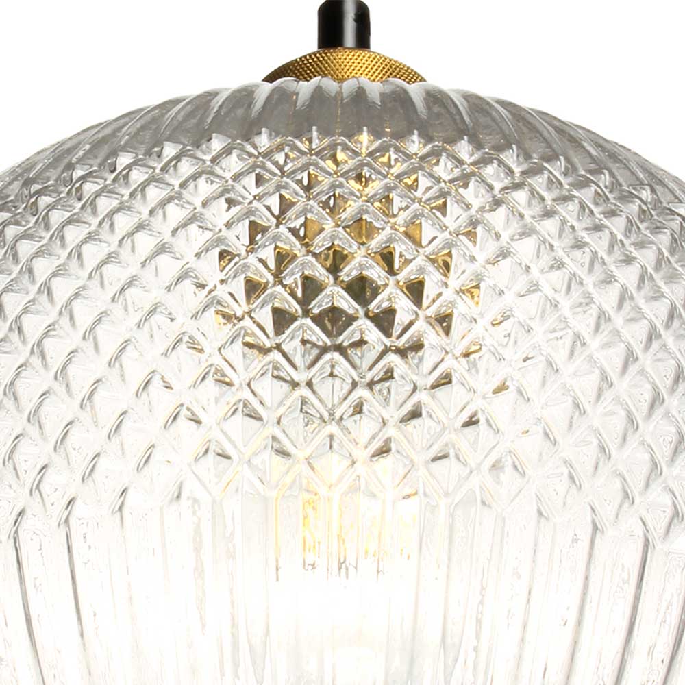 Hängende Lampe in Grau Schirm aus Glas - 25x26x25 cm ...