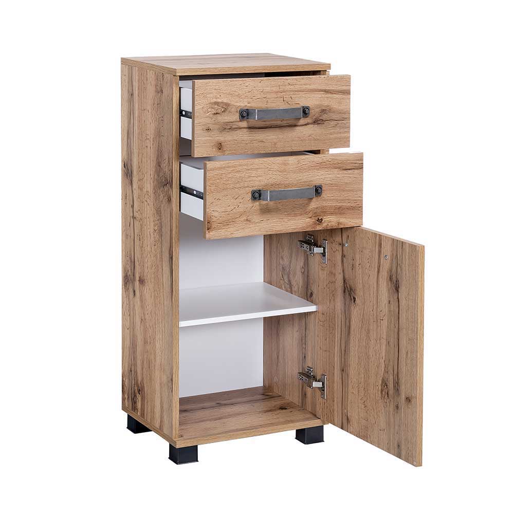 Kleines Badmöbel Set in Wildeiche Touchwood - 110 cm breit ...
