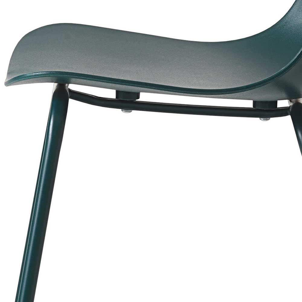 Küchenstühle in Petrol Blau aus Kunststoff & Metall - Pitarian (4er Set)