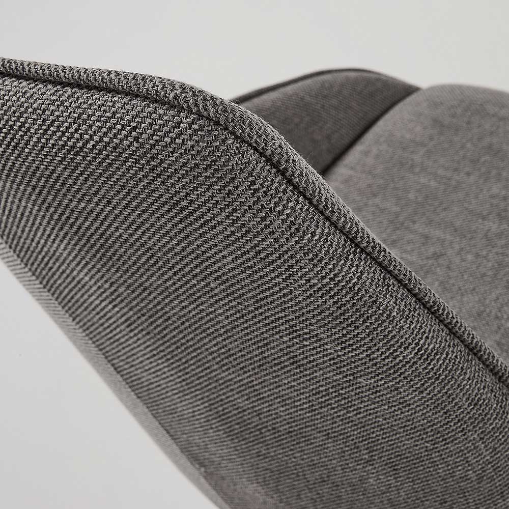 Moderne Schalensitz Stühle in Grau mit Stahlbeinen Schwarz - Runina (2er Set)