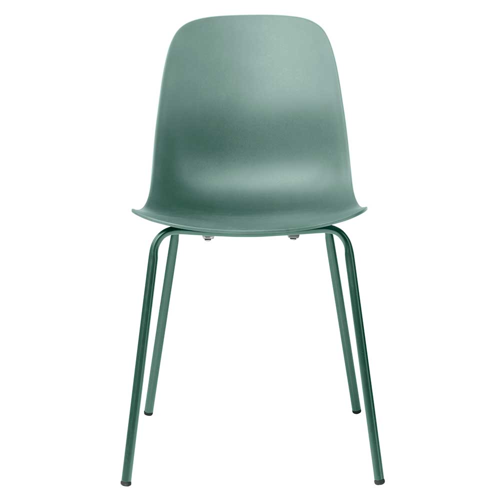 Moderne Schalenstühle in Mintgrün aus PP & Metall - Goro (4er Set)