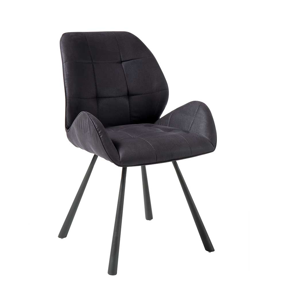Moderne Stühle in Grau Schwarz aus Microfaser & Metall ...