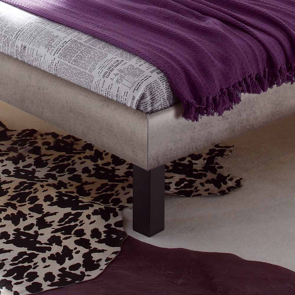 modernes bett beton optik polster kopfteil mit quadrat steppung anthrazit concista_02