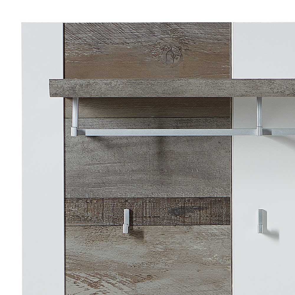 Möbel Flur Kombination modern in Weiß & Treibholz Dekor