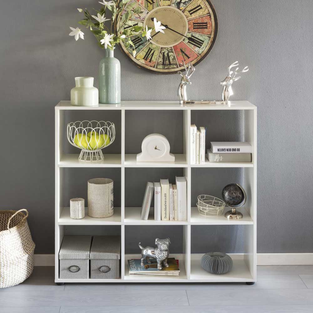 Schattenschachtel Regal Mit 9 Fächern – 45x40 Cm – Rustikales Massivholz – Wandregal Für Deko & Aufbewahrung