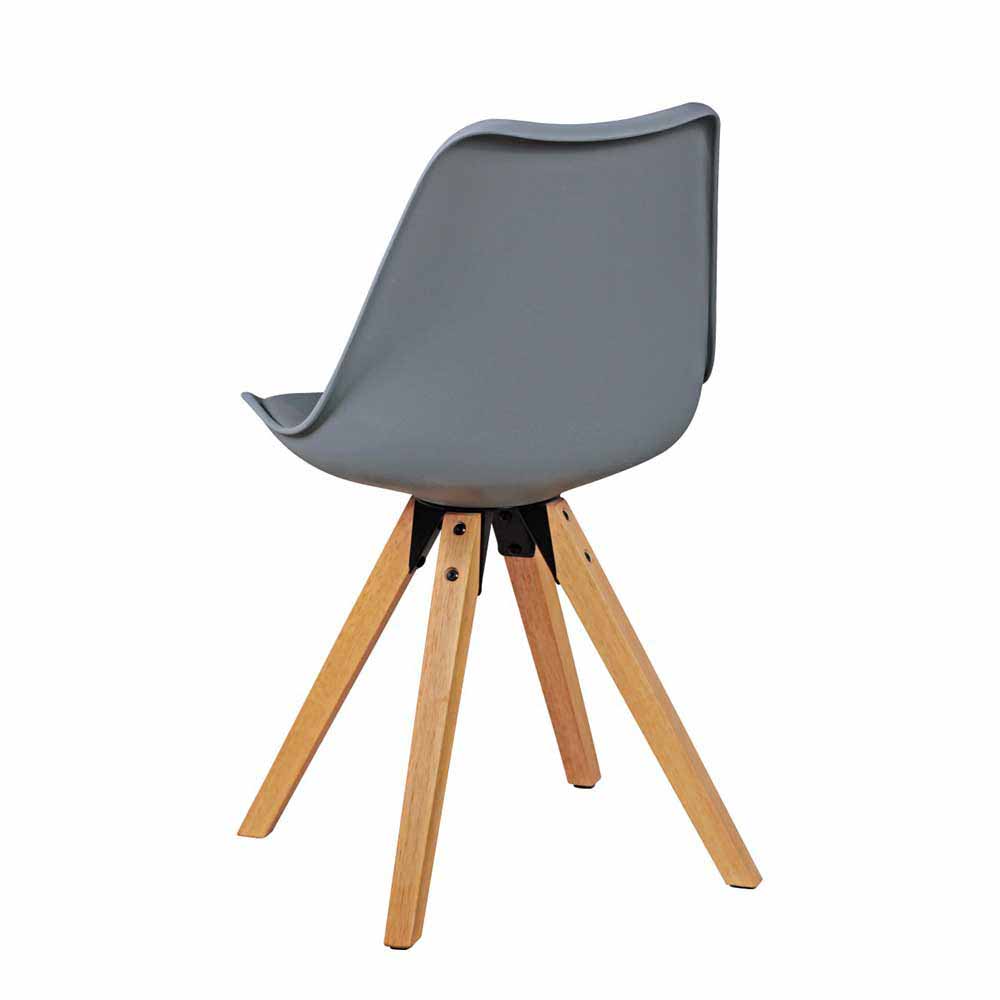 Retro Stühle in Grau mit Holz 2er Set Tadella | Wohnen.de