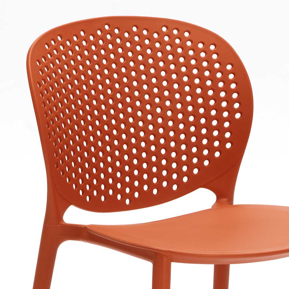 Roter Stuhl aus Kunststoff stapelbar für Garten Fenturam ...
